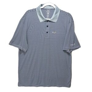 Aftco Aftech Performance Fishing Polo Shirt Mens XL Blue Striped Shirt Sleeve